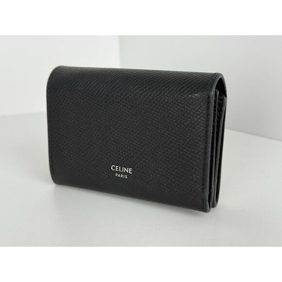 Celine Black Grained Leather Credit Card Holder - Picture 1 of 8